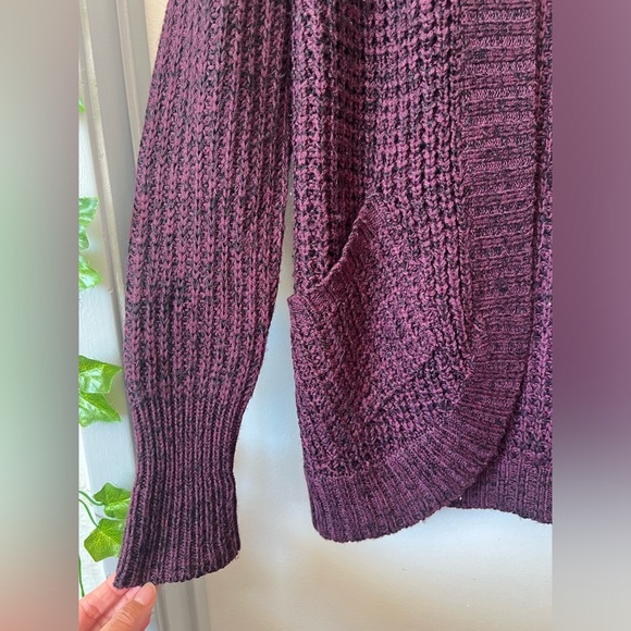 Rd style Chunky Knit Open Front Cardigan in Burgundy. Size S - Picture 3 of 8